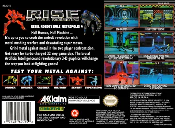 Rise of the Robots (USA) (Beta) box cover back